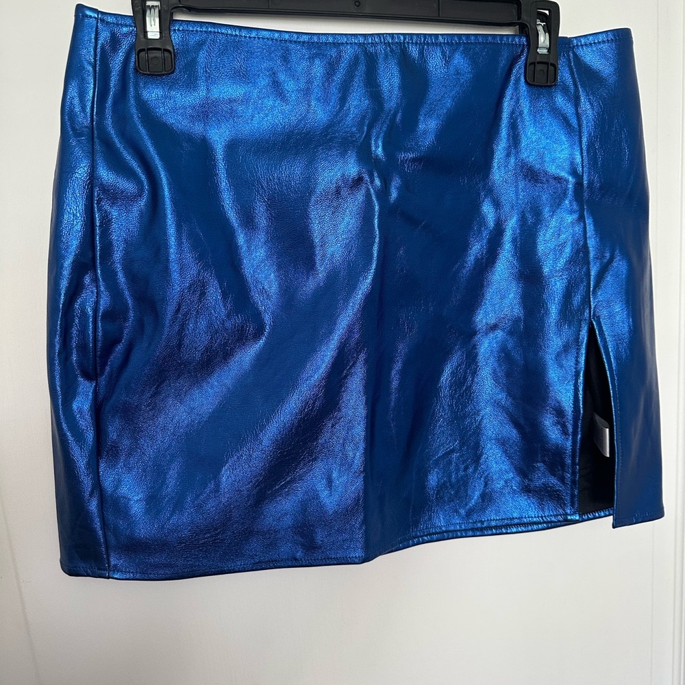 Metallic Blue Skirt